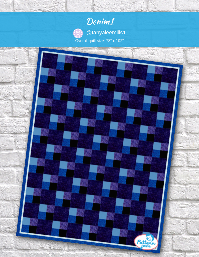 denim1 - custom quilt designed by &#64;tanyaleemills1 using PatternJam quilt design software