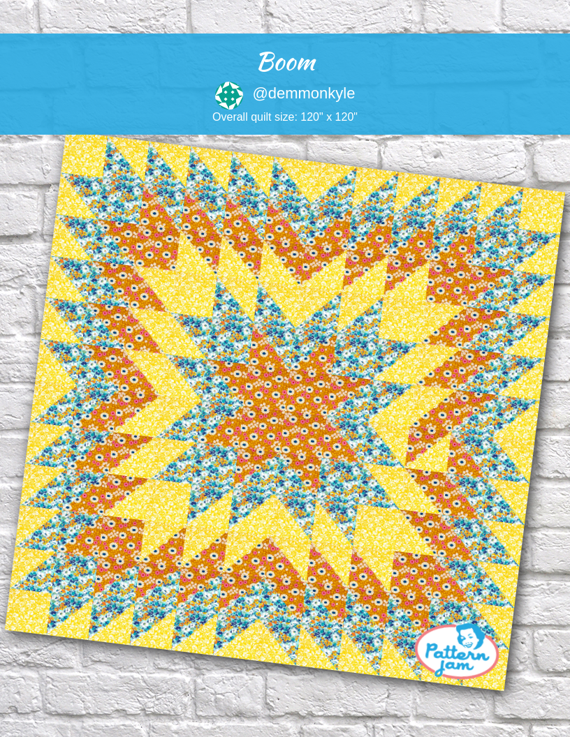 Boom - custom quilt designed by &#64;demmonkyle using PatternJam quilt design software