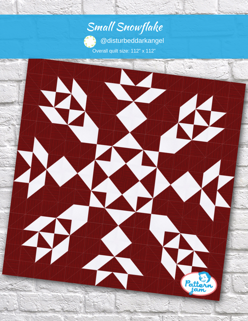 Small snowflake - custom quilt designed by &#64;disturbeddarkangel using PatternJam quilt design software