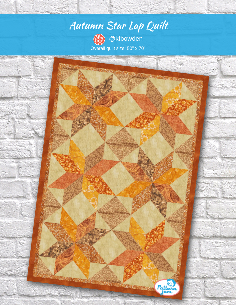 Autumn Star Lap Quilt - custom quilt designed by &#64;kfbowden using PatternJam quilt design software