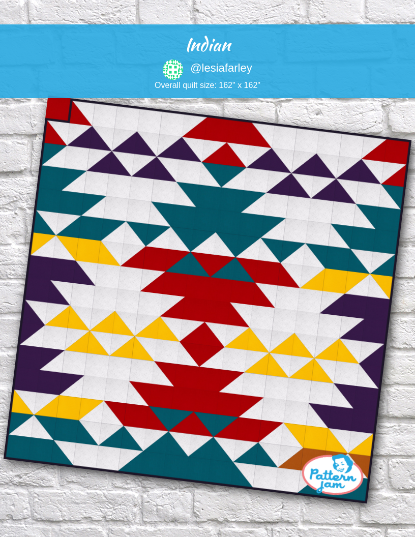 indian - custom quilt designed by &#64;lesiafarley using PatternJam quilt design software