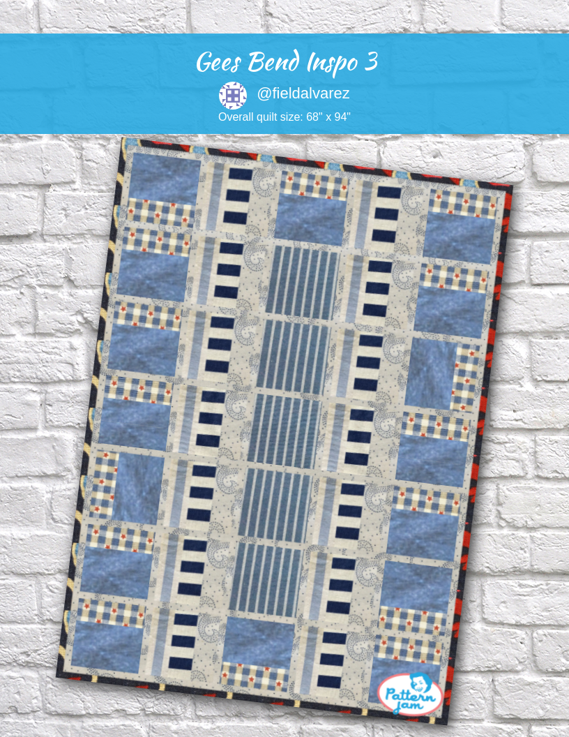 Gees Bend Inspo 3 - custom quilt designed by &#64;fieldalvarez using PatternJam quilt design software