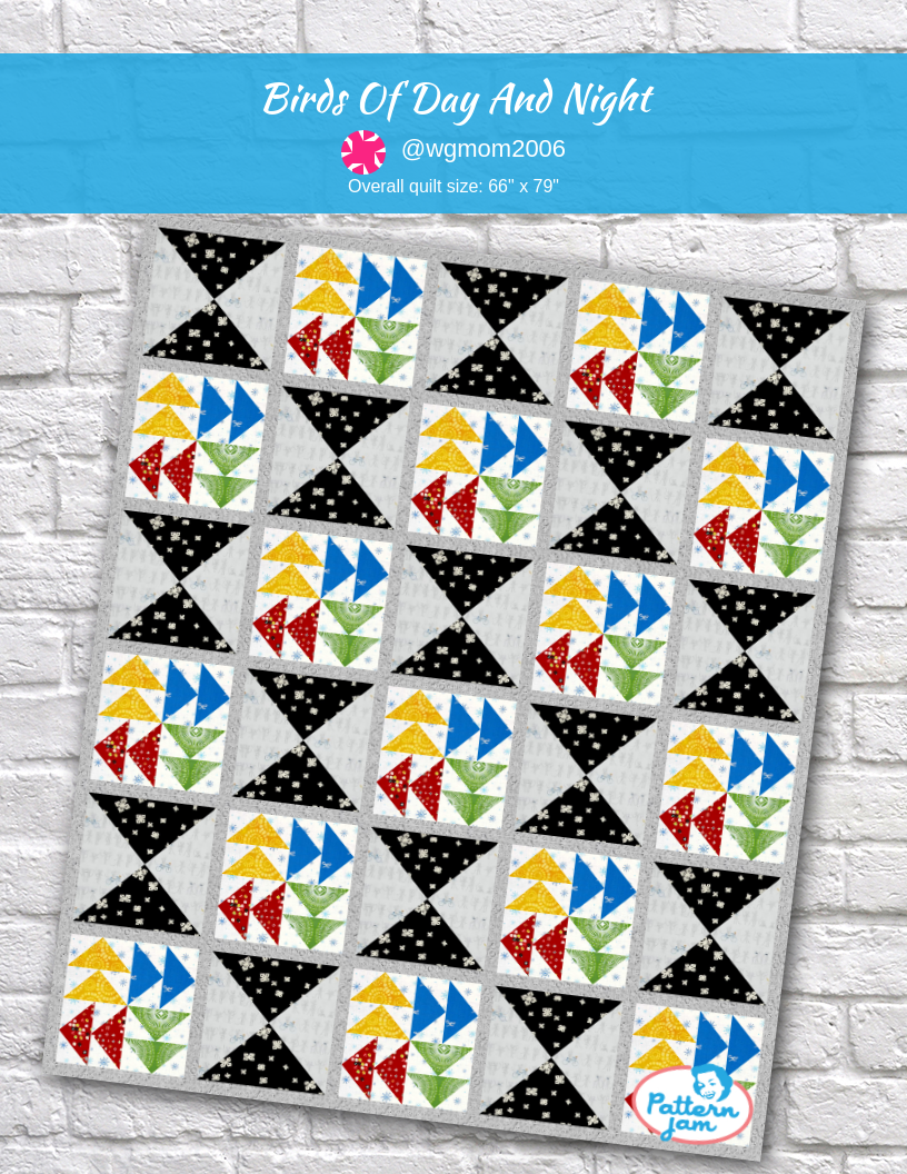 Birds of Day and Night - custom quilt designed by &#64;wgmom2006 using PatternJam quilt design software