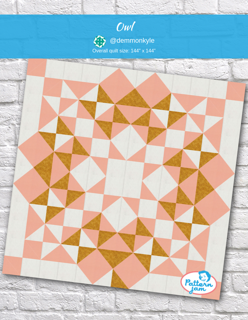 owl - custom quilt designed by &#64;demmonkyle using PatternJam quilt design software