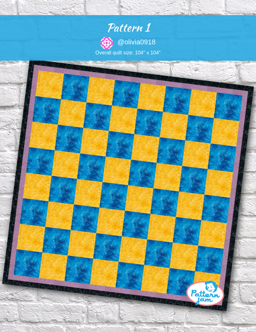 Pattern 1 - custom quilt designed by &#64;olivia0918 using PatternJam quilt design software