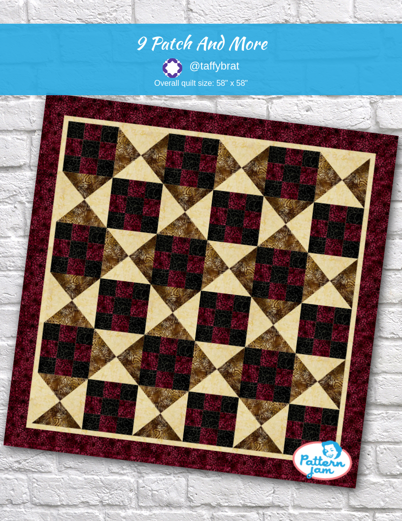 9 patch and more - custom quilt designed by &#64;taffybrat using PatternJam quilt design software