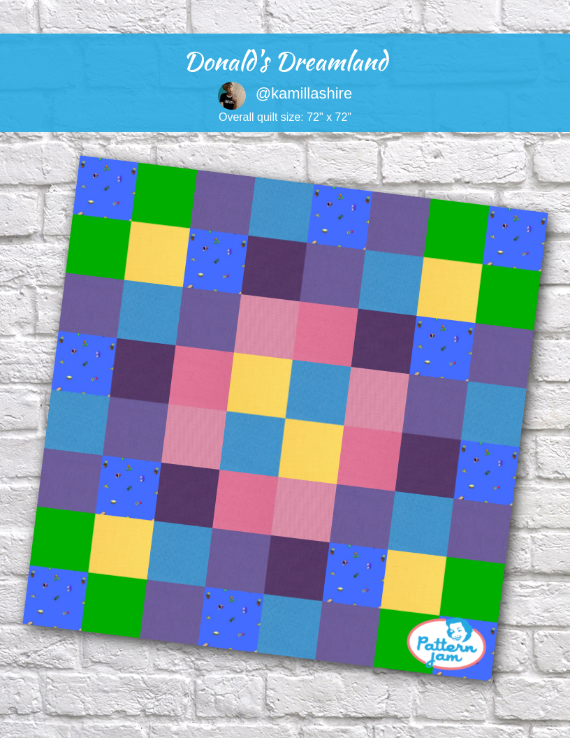 Donald's Dreamland - custom quilt designed by &#64;kamillashire using PatternJam quilt design software
