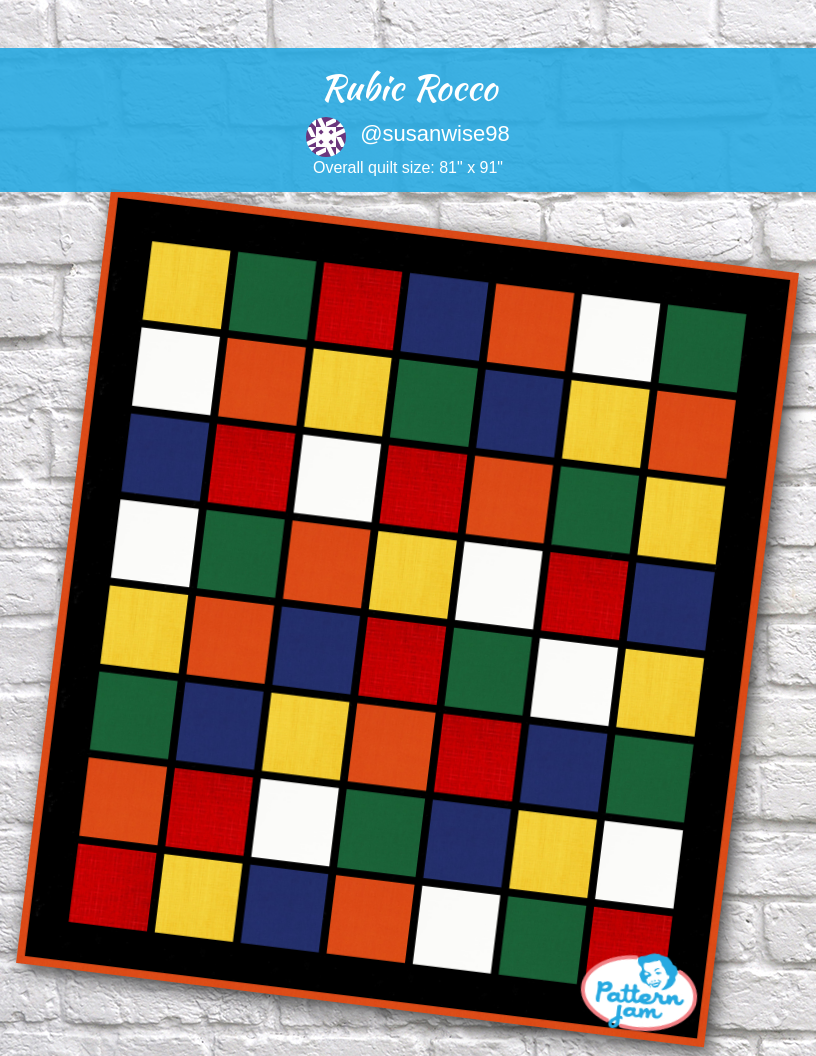 Rubic Rocco - custom quilt designed by &#64;susanwise98 using PatternJam quilt design software