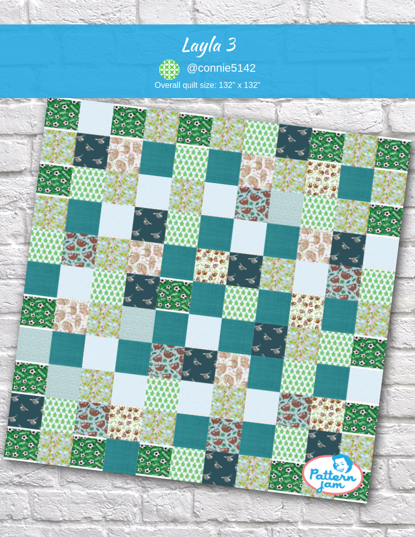Layla 3 - custom quilt designed by &#64;connie5142 using PatternJam quilt design software