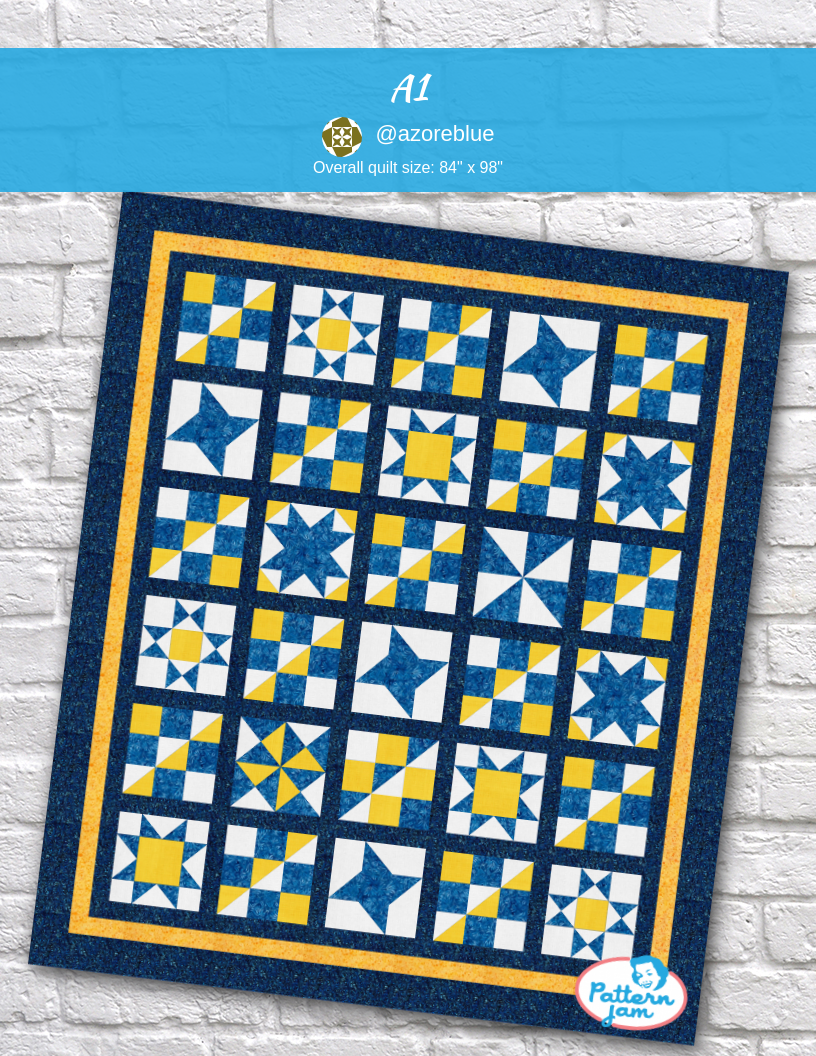 A1 - custom quilt designed by &#64;azoreblue using PatternJam quilt design software
