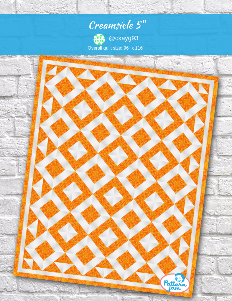 Creamsicle 5" - custom quilt designed by &#64;ckayg93 using PatternJam quilt design software