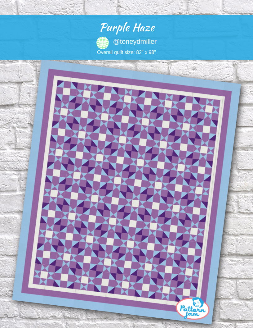 Purple Haze - custom quilt designed by &#64;toneydmiller using PatternJam quilt design software