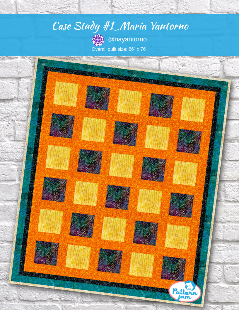 Case Study #1_Maria Yantorno - custom quilt designed by &#64;riayantorno using PatternJam quilt design software