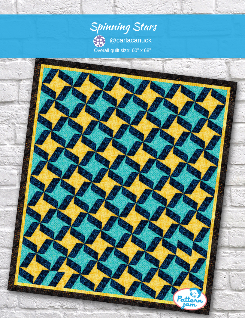 Spinning Stars - custom quilt designed by &#64;carlacanuck using PatternJam quilt design software