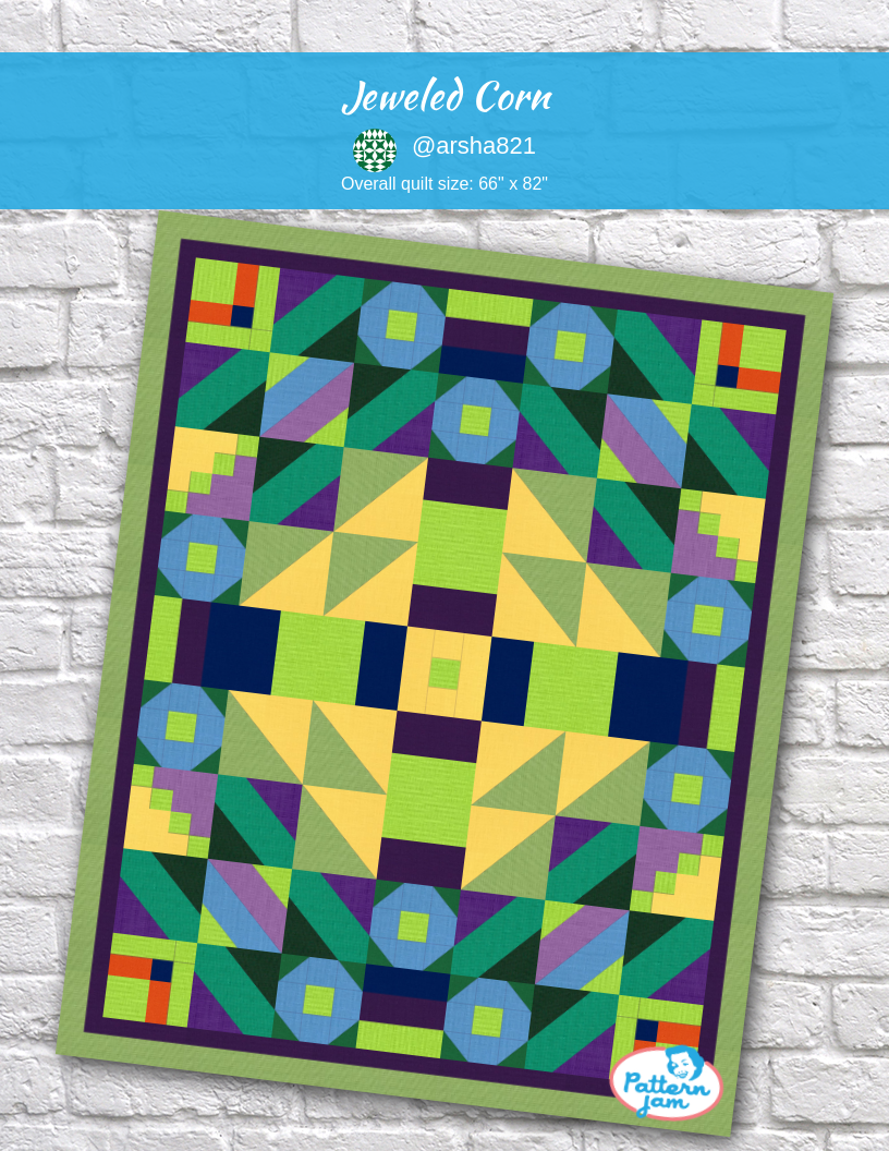 Jeweled Corn - custom quilt designed by &#64;arsha821 using PatternJam quilt design software