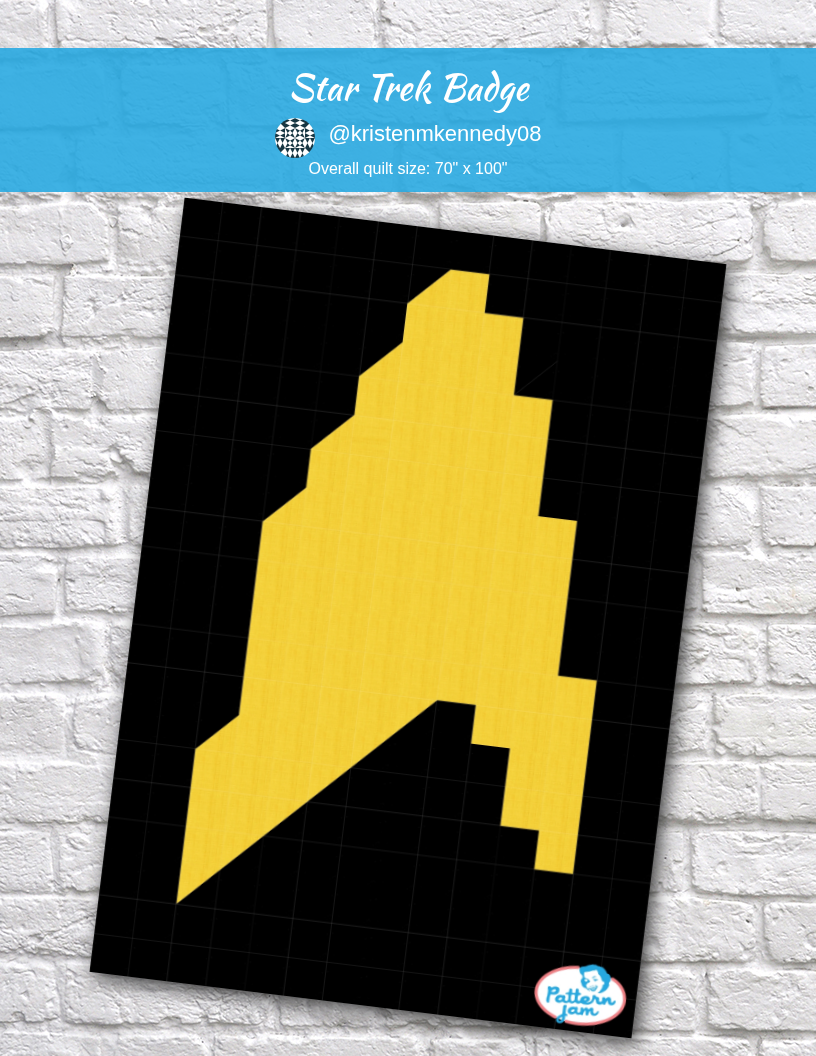 Star trek Badge - custom quilt designed by @kristenmkennedy08 using PatternJam quilt design software