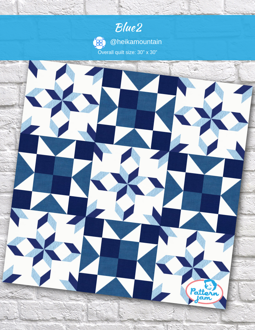 Blue2 - custom quilt designed by &#64;heikamountain using PatternJam quilt design software