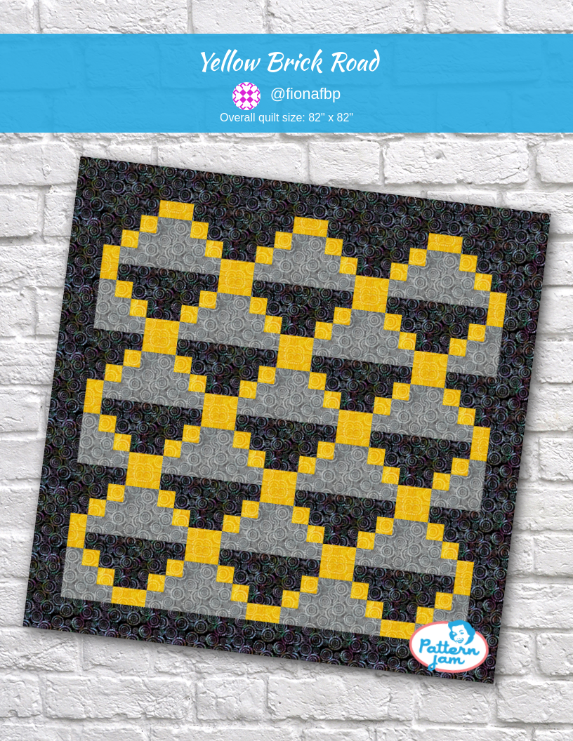 Yellow Brick Road - custom quilt designed by &#64;fionafbp using PatternJam quilt design software