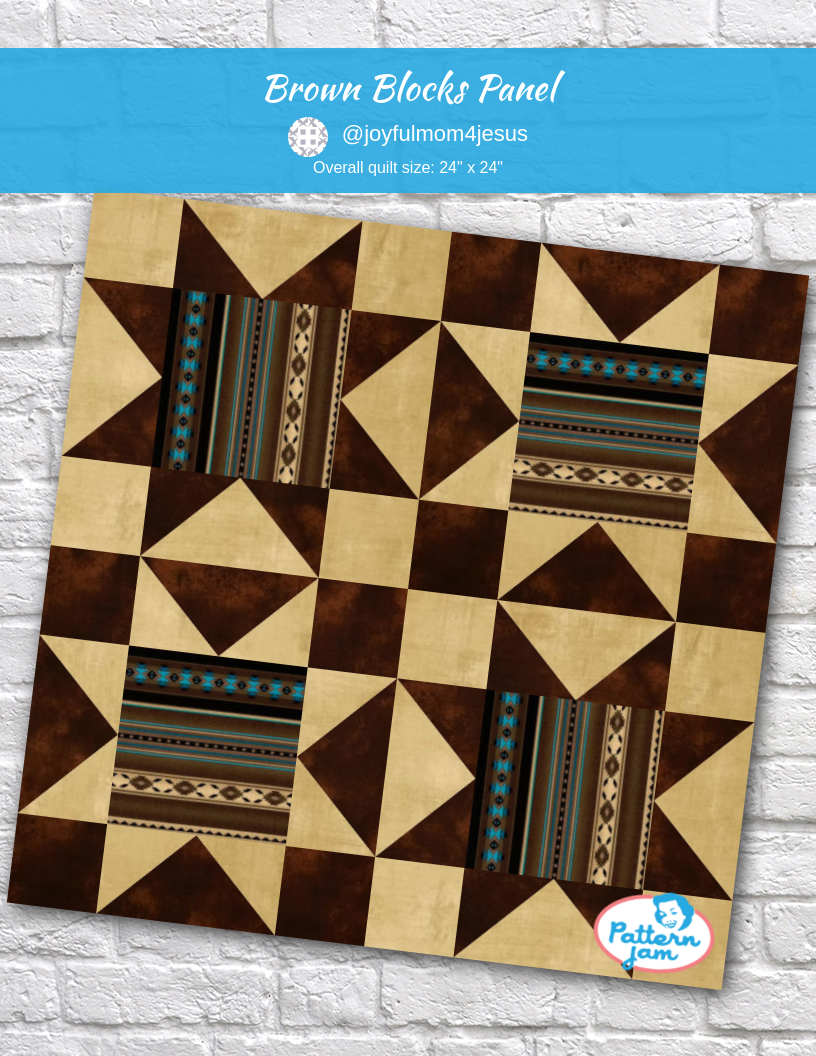 Brown Blocks panel - custom quilt designed by &#64;joyfulmom4jesus using PatternJam quilt design software