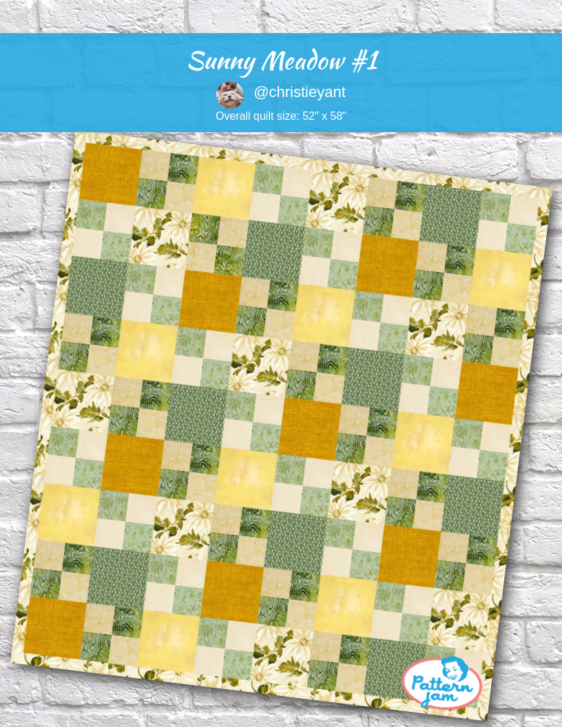 Sunny Meadow #1 - custom quilt designed by &#64;christieyant using PatternJam quilt design software