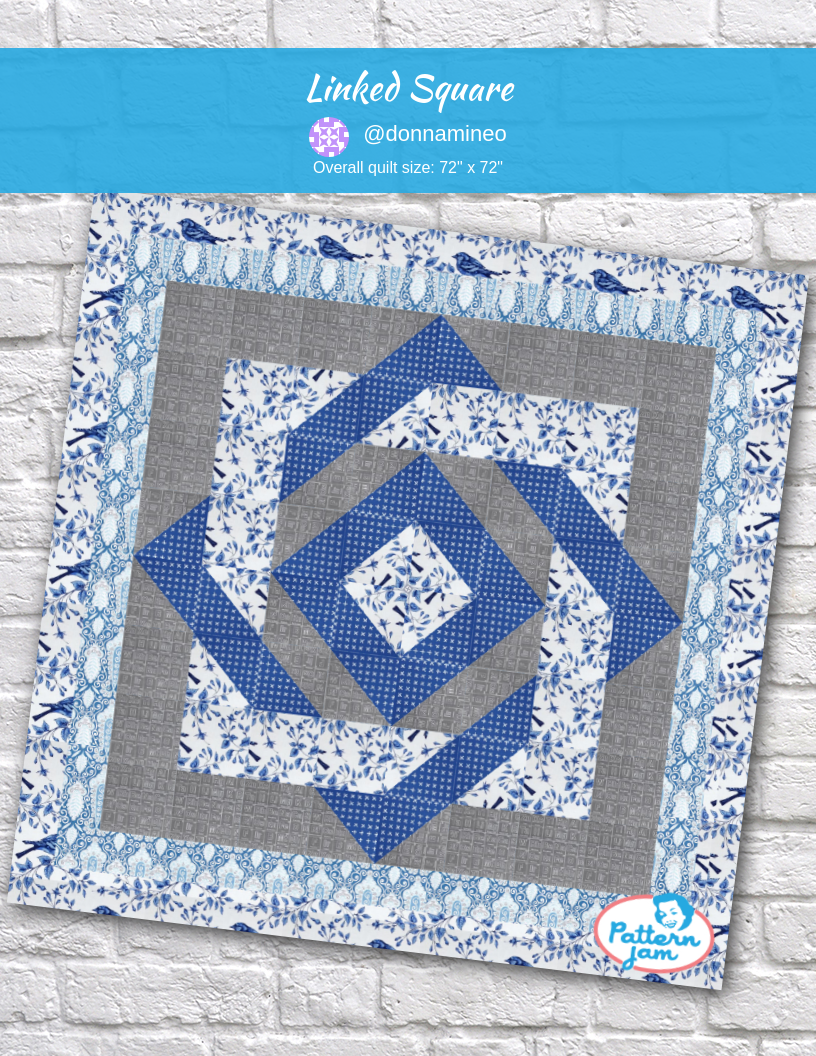 linked square - custom quilt designed by &#64;donnamineo using PatternJam quilt design software