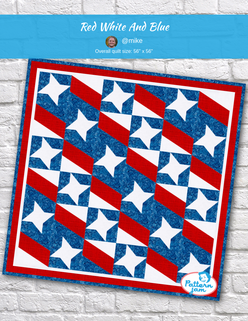 red white and blue - custom quilt designed by &#64;mike using PatternJam quilt design software