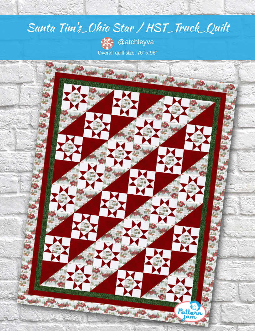 Santa Tim's_Ohio Star / HST_Truck_Quilt - custom quilt designed by &#64;atchleyva using PatternJam quilt design software