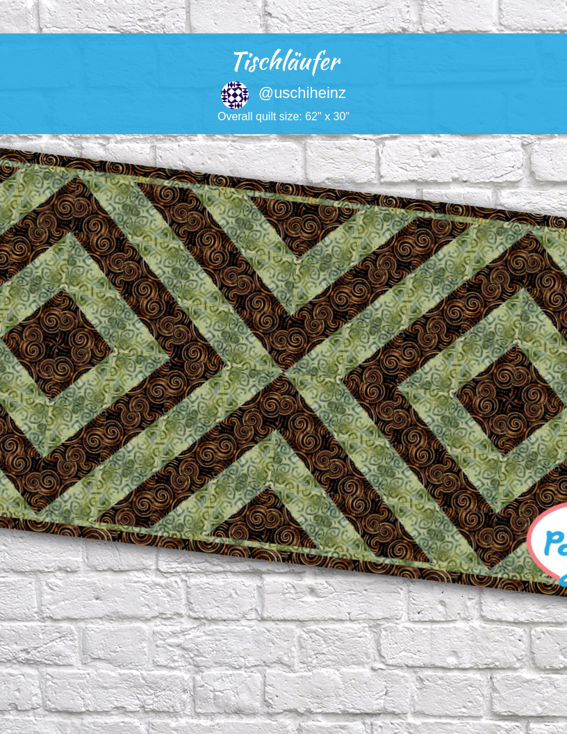 Tischläufer - custom quilt designed by &#64;uschiheinz using PatternJam quilt design software