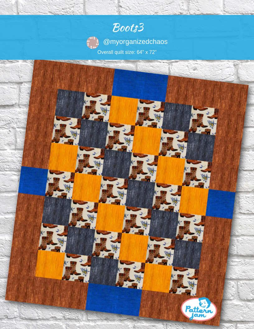 boots3 - custom quilt designed by &#64;myorganizedchaos using PatternJam quilt design software