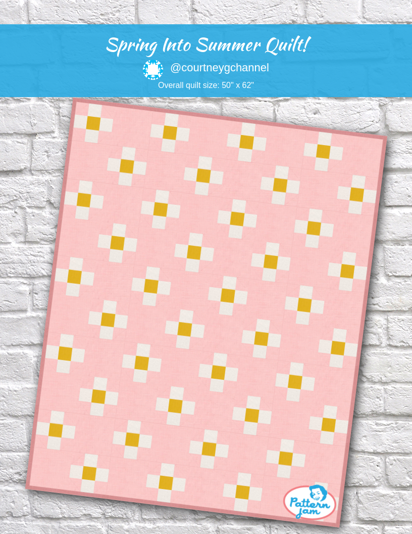 spring into summer quilt! - custom quilt designed by &#64;courtneygchannel using PatternJam quilt design software