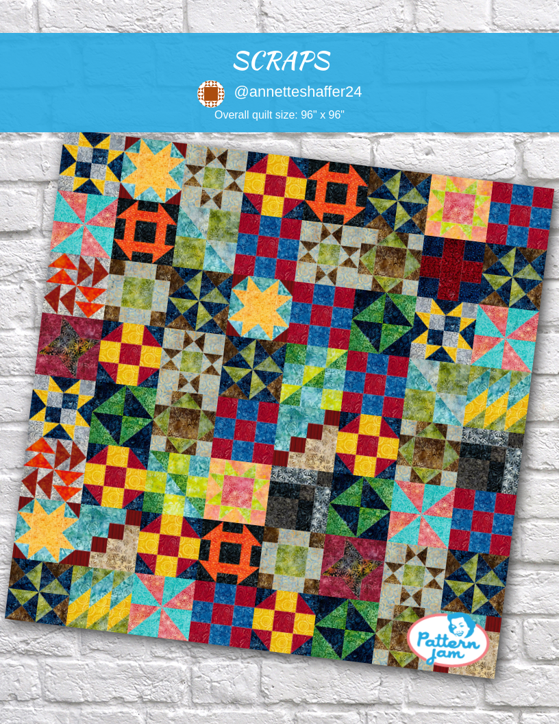 SCRAPS - custom quilt designed by &#64;annetteshaffer24 using PatternJam quilt design software