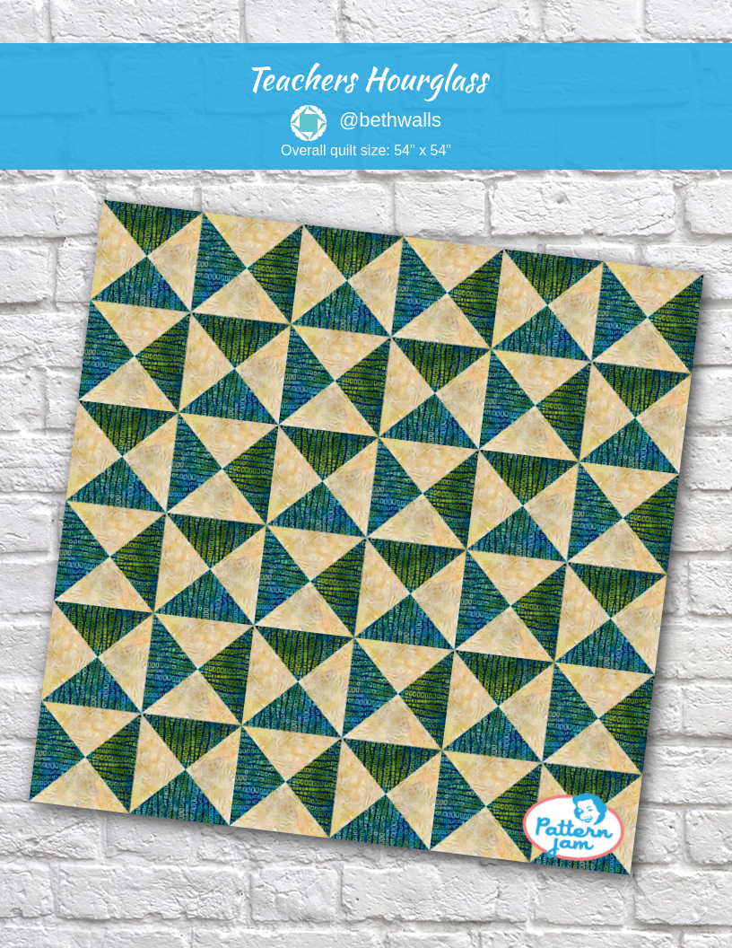 Teachers Hourglass - custom quilt designed by &#64;bethwalls using PatternJam quilt design software