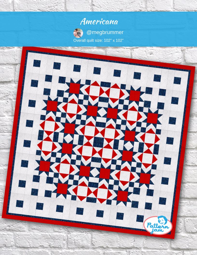 Americana - custom quilt designed by &#64;megbrummer using PatternJam quilt design software