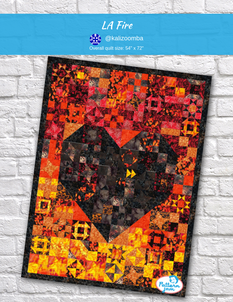 LA Fire - custom quilt designed by &#64;kalizoomba using PatternJam quilt design software