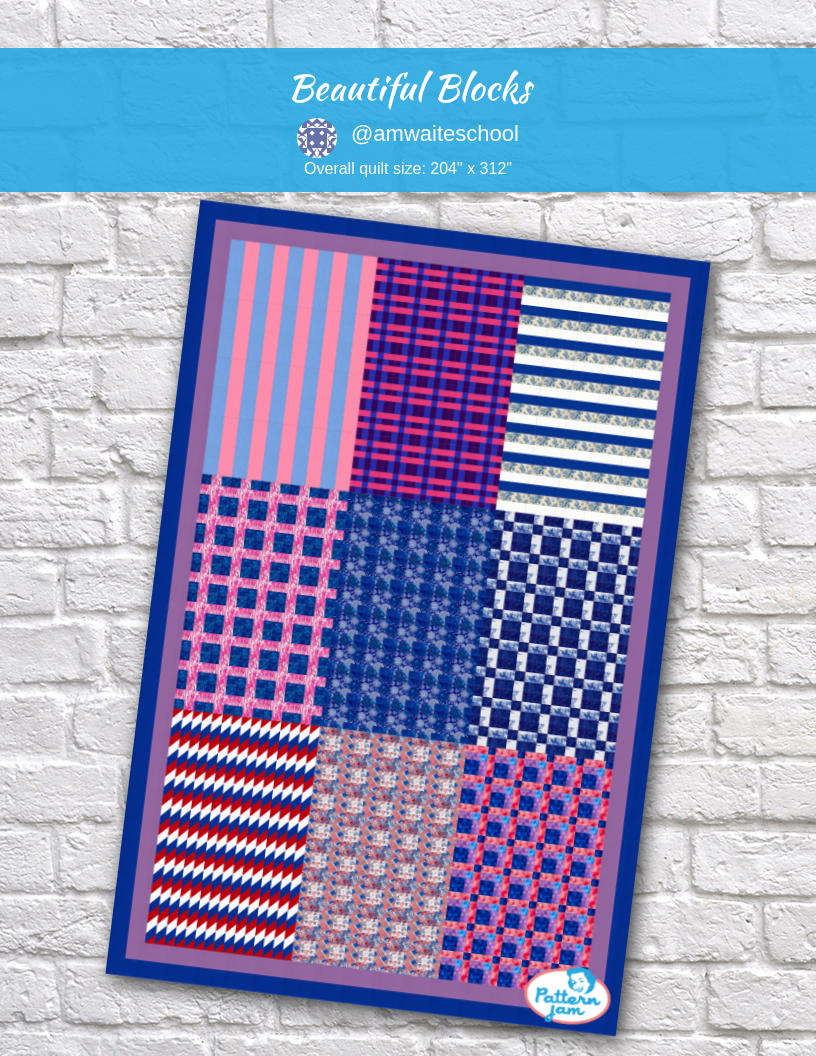 Beautiful Blocks - custom quilt designed by &#64;amwaiteschool using PatternJam quilt design software