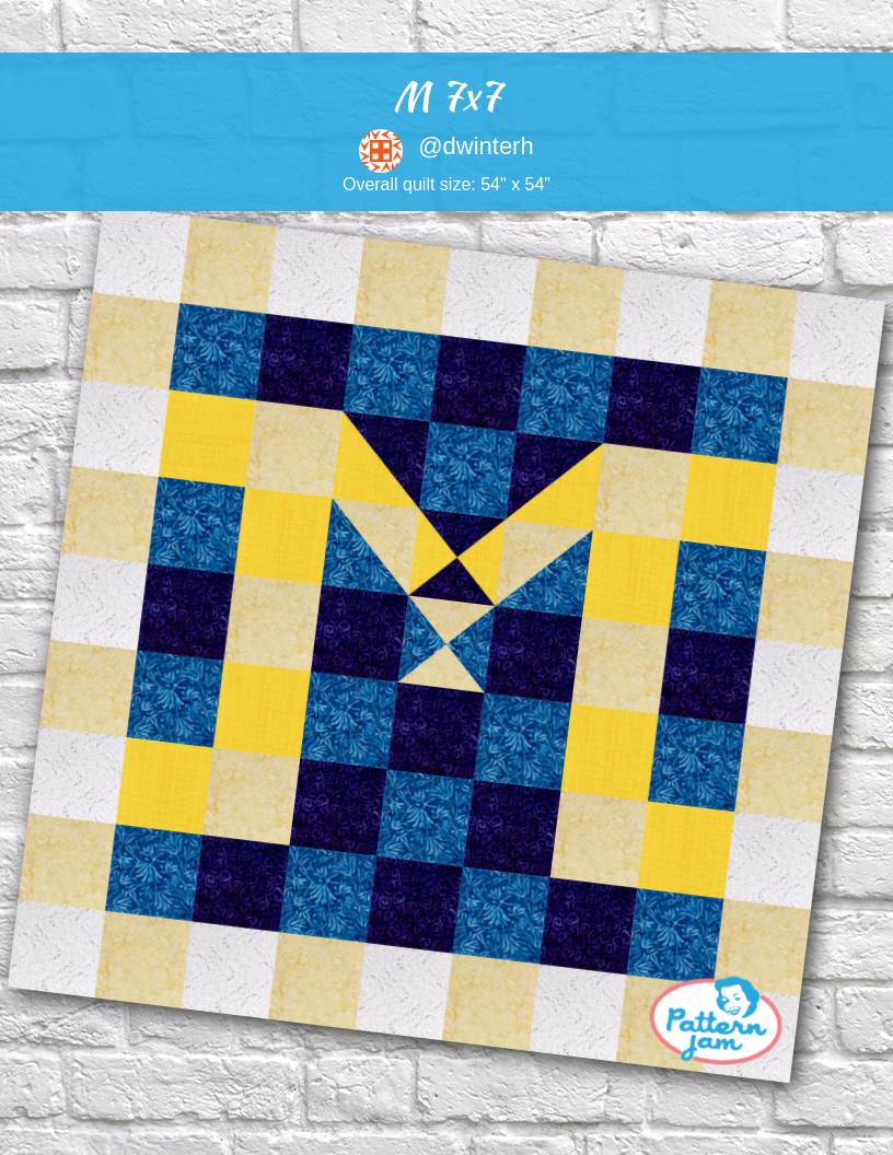 M 7x7 - custom quilt designed by &#64;dwinterh using PatternJam quilt design software