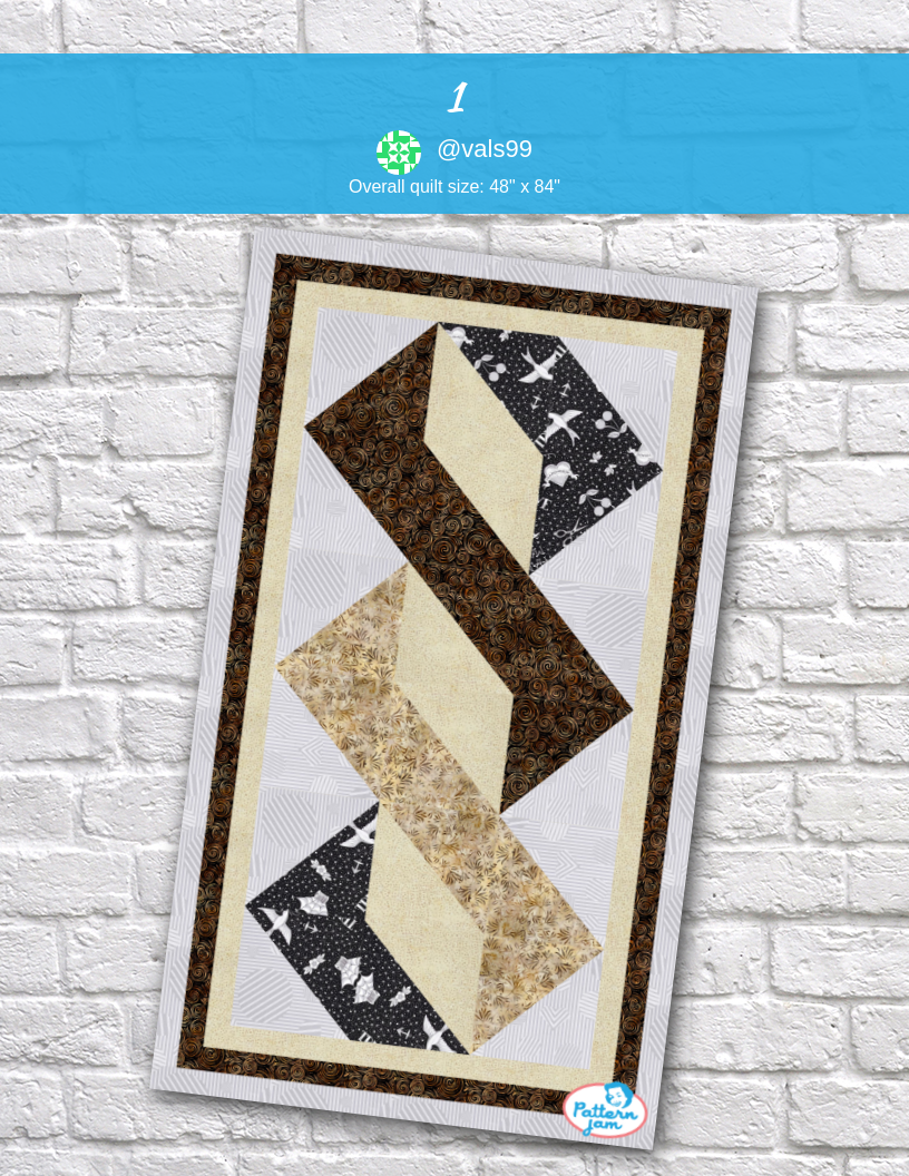 1 - custom quilt designed by &#64;vals99 using PatternJam quilt design software