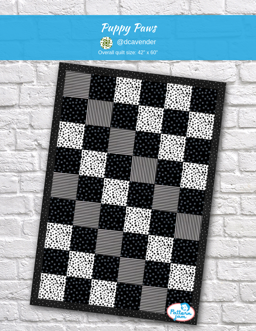 puppy paws - custom quilt designed by &#64;dcavender using PatternJam quilt design software