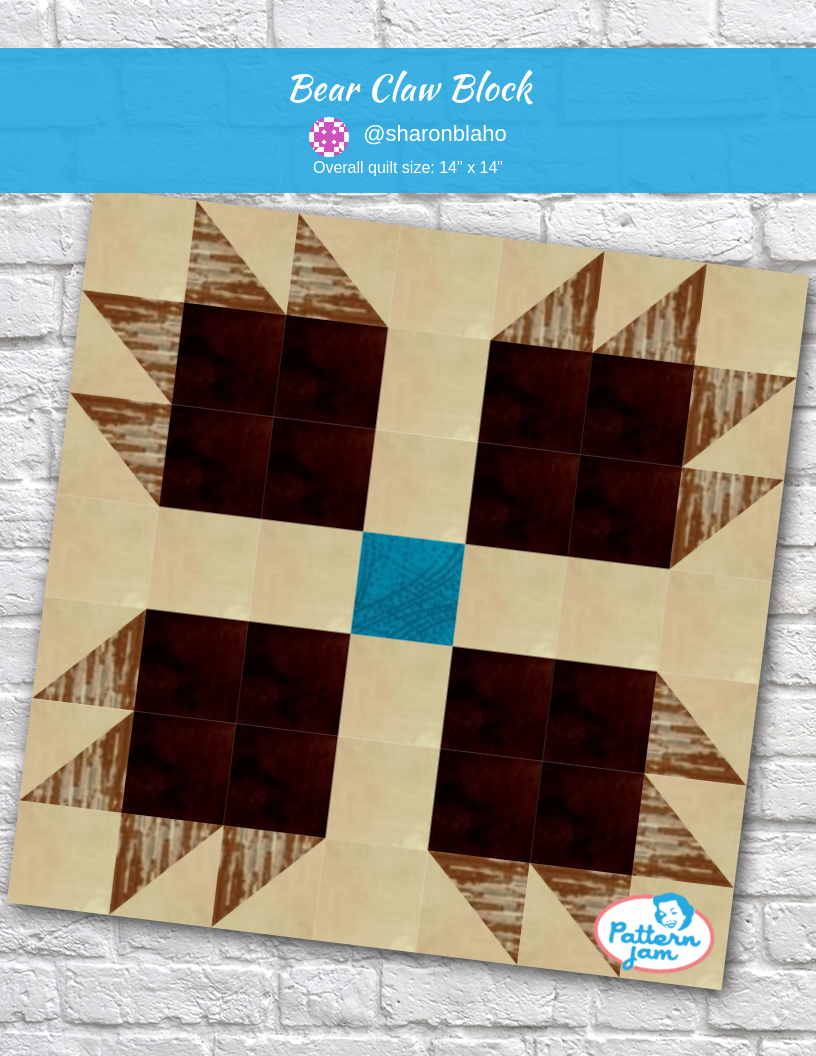 bear claw block - custom quilt designed by &#64;sharonblaho using PatternJam quilt design software