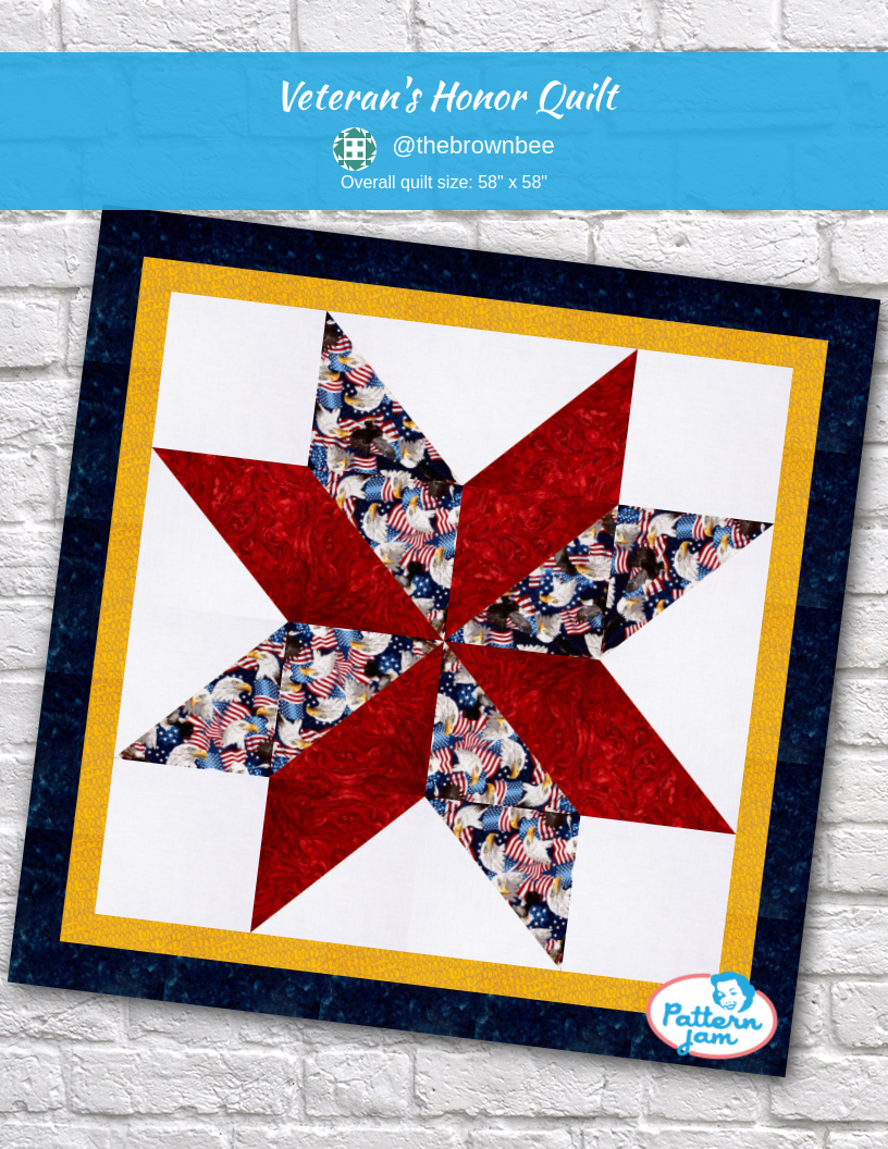 Veteran's Honor Quilt - custom quilt designed by &#64;thebrownbee using PatternJam quilt design software