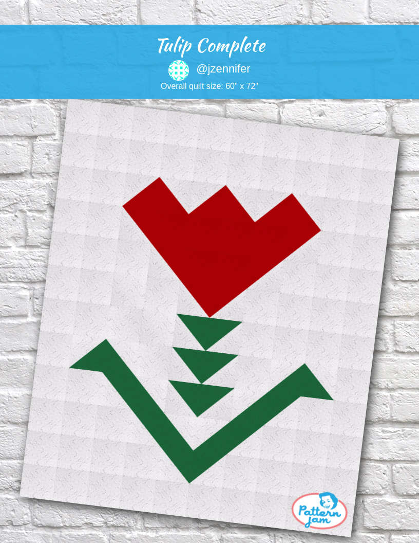 Tulip complete - custom quilt designed by &#64;jzennifer using PatternJam quilt design software