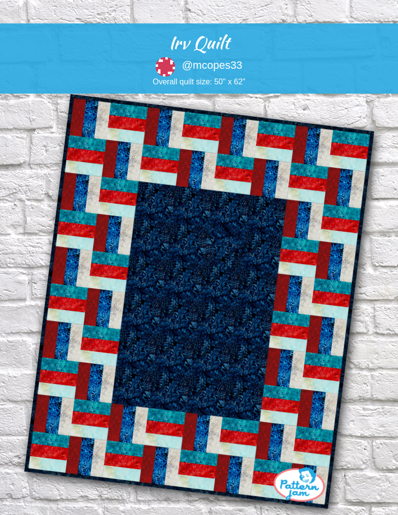 Irv quilt - custom quilt designed by &#64;mcopes33 using PatternJam quilt design software