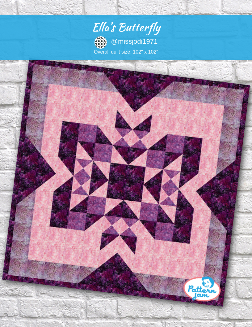 Ella's Butterfly - custom quilt designed by &#64;missjodi1971 using PatternJam quilt design software