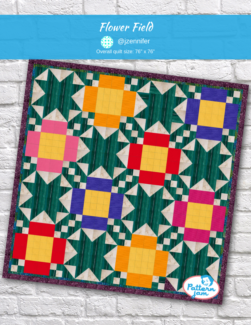 flower field - custom quilt designed by &#64;jzennifer using PatternJam quilt design software