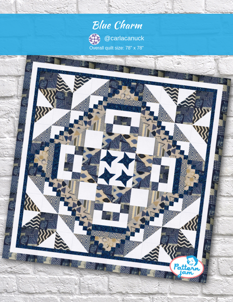 Blue Charm - custom quilt designed by &#64;carlacanuck using PatternJam quilt design software