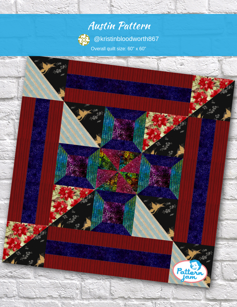 Austin pattern - custom quilt designed by &#64;kristinbloodworth867 using PatternJam quilt design software