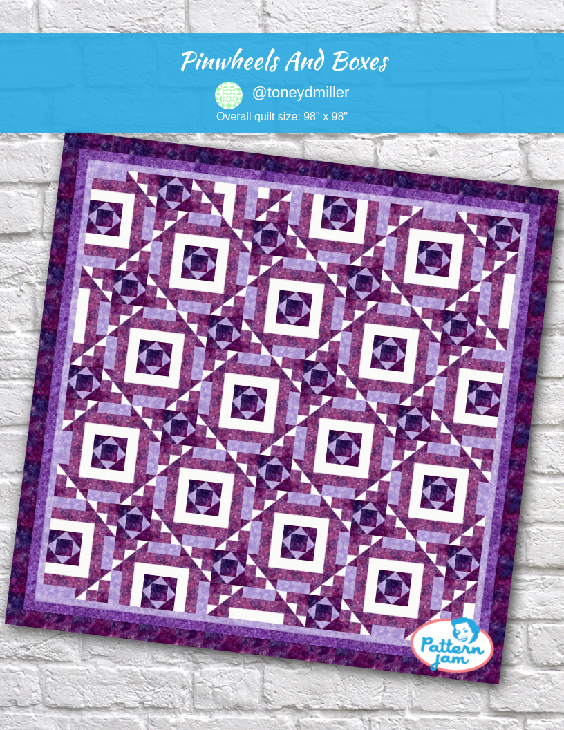 Pinwheels and Boxes - custom quilt designed by &#64;toneydmiller using PatternJam quilt design software