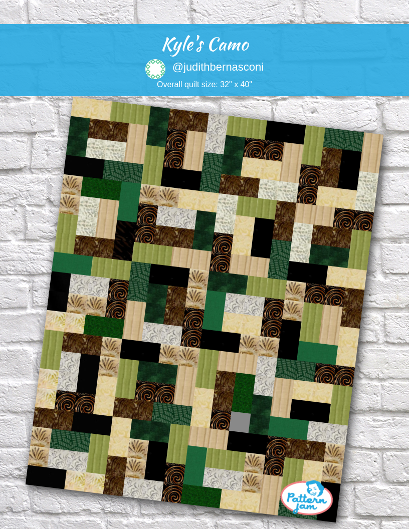 Kyle's Camo - custom quilt designed by &#64;judithbernasconi using PatternJam quilt design software