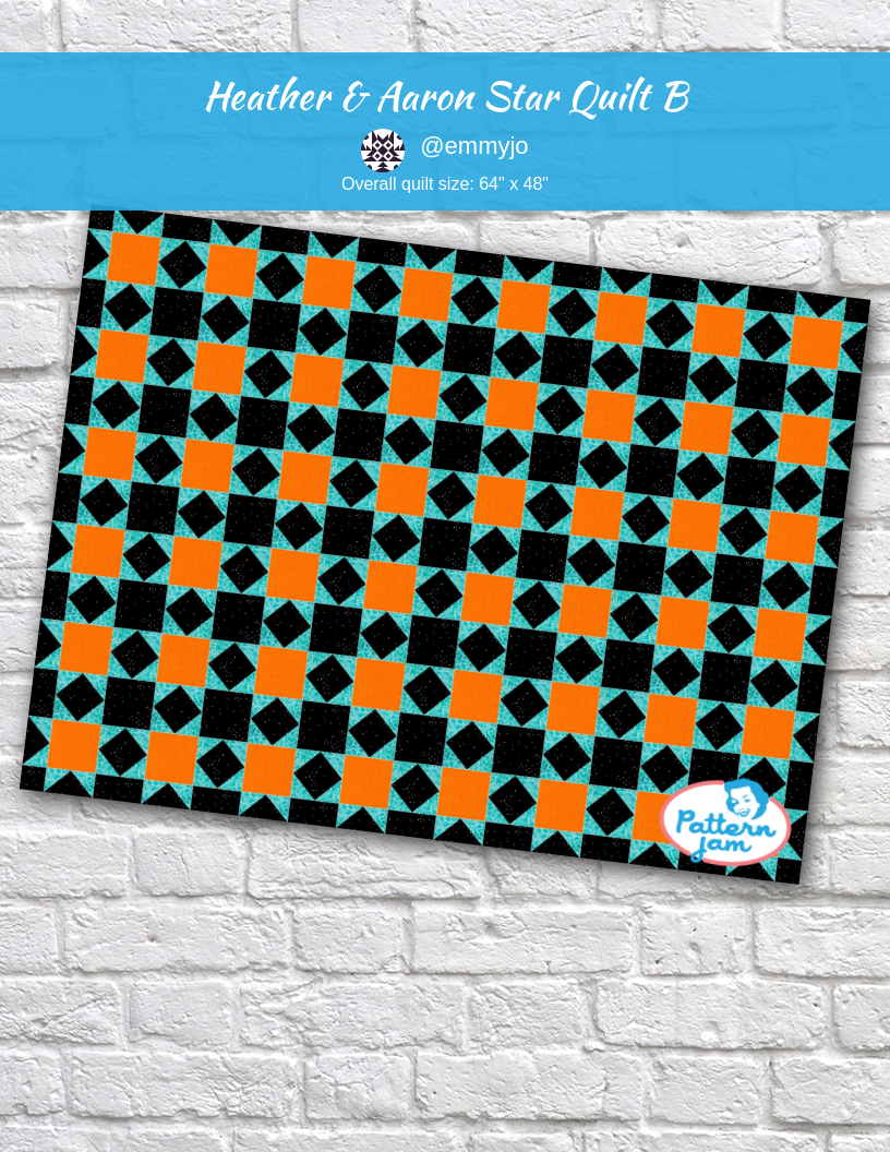 Heather & Aaron Star Quilt B - custom quilt designed by &#64;emmyjo using PatternJam quilt design software