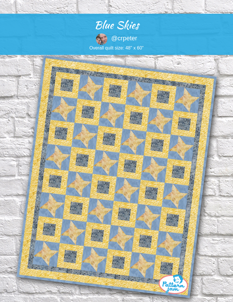 blue skies - custom quilt designed by &#64;crpeter using PatternJam quilt design software